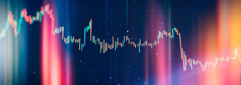 Abstract, Financial Trading Graphs on monitor